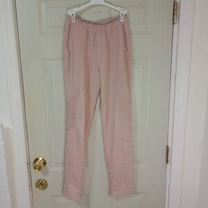 Jaanuu Women's Biker Style Medical Pants, Size XS, Pink Ankle Zippers